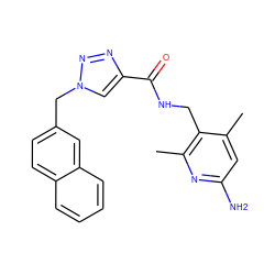 Cc1cc(N)nc(C)c1CNC(=O)c1cn(Cc2ccc3ccccc3c2)nn1 ZINC000114078833