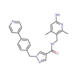 Cc1cc(N)nc(C)c1CNC(=O)c1cnn(Cc2ccc(-c3ccncc3)cc2)c1 ZINC000114079069