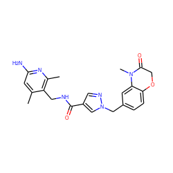 Cc1cc(N)nc(C)c1CNC(=O)c1cnn(Cc2ccc3c(c2)N(C)C(=O)CO3)c1 ZINC000114079709