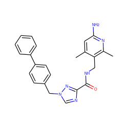 Cc1cc(N)nc(C)c1CNC(=O)c1ncn(Cc2ccc(-c3ccccc3)cc2)n1 ZINC000114079101