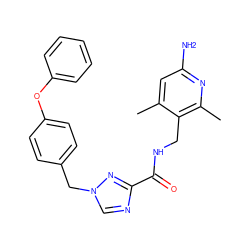 Cc1cc(N)nc(C)c1CNC(=O)c1ncn(Cc2ccc(Oc3ccccc3)cc2)n1 ZINC000114080130