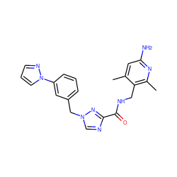 Cc1cc(N)nc(C)c1CNC(=O)c1ncn(Cc2cccc(-n3cccn3)c2)n1 ZINC000114078975