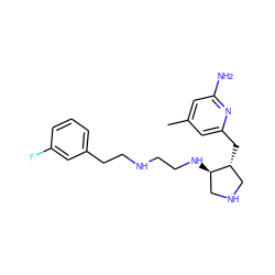 Cc1cc(N)nc(C[C@@H]2CNC[C@H]2NCCNCCc2cccc(F)c2)c1 ZINC000040943289