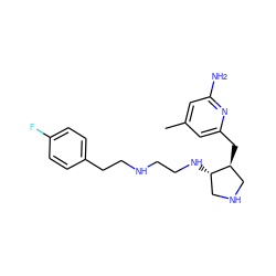 Cc1cc(N)nc(C[C@H]2CNC[C@@H]2NCCNCCc2ccc(F)cc2)c1 ZINC000064453397