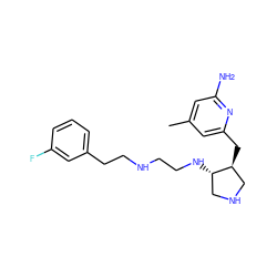 Cc1cc(N)nc(C[C@H]2CNC[C@@H]2NCCNCCc2cccc(F)c2)c1 ZINC000040943287