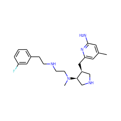 Cc1cc(N)nc(C[C@H]2CNC[C@H]2N(C)CCNCCc2cccc(F)c2)c1 ZINC000040934616