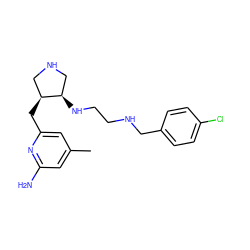 Cc1cc(N)nc(C[C@H]2CNC[C@H]2NCCNCc2ccc(Cl)cc2)c1 ZINC000039036155