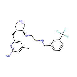 Cc1cc(N)nc(C[C@H]2CNC[C@H]2NCCNCc2cccc(C(F)(F)F)c2)c1 ZINC000040919161