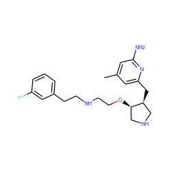 Cc1cc(N)nc(C[C@H]2CNC[C@H]2OCCNCCc2cccc(F)c2)c1 ZINC000040402515