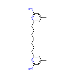 Cc1cc(N)nc(CCCCCCCc2cc(C)cc(N)n2)c1 ZINC000096282516