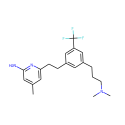 Cc1cc(N)nc(CCc2cc(CCCN(C)C)cc(C(F)(F)F)c2)c1 ZINC001772644220