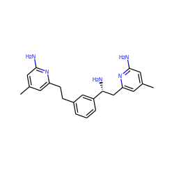 Cc1cc(N)nc(CCc2cccc([C@H](N)Cc3cc(C)cc(N)n3)c2)c1 ZINC000098209389