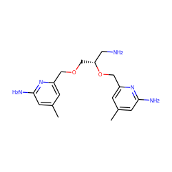 Cc1cc(N)nc(COC[C@H](CN)OCc2cc(C)cc(N)n2)c1 ZINC000095921102