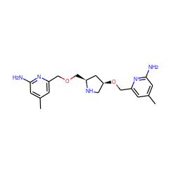 Cc1cc(N)nc(COC[C@H]2C[C@@H](OCc3cc(C)cc(N)n3)CN2)c1 ZINC000103256488