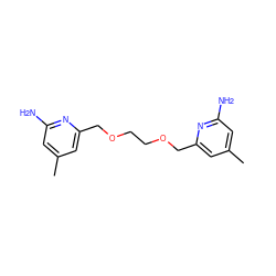 Cc1cc(N)nc(COCCOCc2cc(C)cc(N)n2)c1 ZINC000096284706