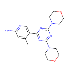 Cc1cc(N)ncc1-c1nc(N2CCOCC2)nc(N2CCOCC2)n1 ZINC000115820699