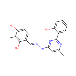 Cc1cc(N/N=C/c2ccc(O)c(C)c2O)nc(-c2ccccc2O)n1 ZINC000005003050