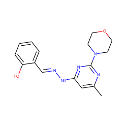 Cc1cc(N/N=C/c2ccccc2O)nc(N2CCOCC2)n1 ZINC000004812753