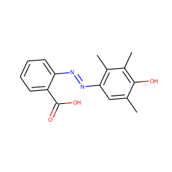 Cc1cc(N=Nc2ccccc2C(=O)O)c(C)c(C)c1O ZINC000253989161