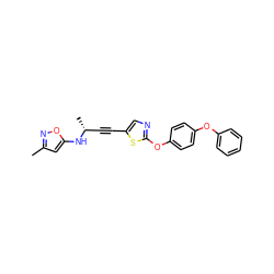 Cc1cc(N[C@H](C)C#Cc2cnc(Oc3ccc(Oc4ccccc4)cc3)s2)on1 ZINC000028953051