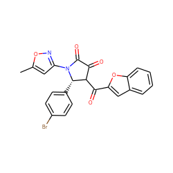 Cc1cc(N2C(=O)C(=O)C(C(=O)c3cc4ccccc4o3)[C@@H]2c2ccc(Br)cc2)no1 ZINC000008827768