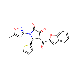 Cc1cc(N2C(=O)C(=O)C(C(=O)c3cc4ccccc4o3)[C@H]2c2cccs2)no1 ZINC000008996865