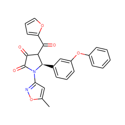 Cc1cc(N2C(=O)C(=O)C(C(=O)c3ccco3)[C@H]2c2cccc(Oc3ccccc3)c2)no1 ZINC000009349814