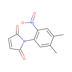 Cc1cc(N2C(=O)C=CC2=O)c([N+](=O)[O-])cc1C ZINC000004526130