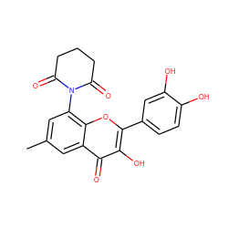 Cc1cc(N2C(=O)CCCC2=O)c2oc(-c3ccc(O)c(O)c3)c(O)c(=O)c2c1 ZINC000028822440