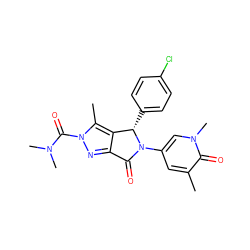 Cc1cc(N2C(=O)c3nn(C(=O)N(C)C)c(C)c3[C@@H]2c2ccc(Cl)cc2)cn(C)c1=O ZINC000261077319