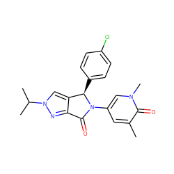 Cc1cc(N2C(=O)c3nn(C(C)C)cc3[C@H]2c2ccc(Cl)cc2)cn(C)c1=O ZINC000220420895