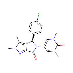 Cc1cc(N2C(=O)c3nn(C)c(C)c3[C@H]2c2ccc(Cl)cc2)cn(C)c1=O ZINC000220381344