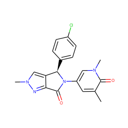 Cc1cc(N2C(=O)c3nn(C)cc3[C@H]2c2ccc(Cl)cc2)cn(C)c1=O ZINC000220359378