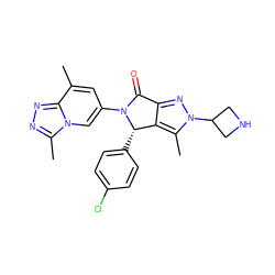 Cc1cc(N2C(=O)c3nn(C4CNC4)c(C)c3[C@@H]2c2ccc(Cl)cc2)cn2c(C)nnc12 ZINC000261114312