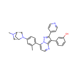 Cc1cc(N2C[C@@H]3C[C@H]2CN3C)ccc1-c1ccnc2c(-c3cccc(O)c3)c(-c3ccncc3)nn12 ZINC000049050779