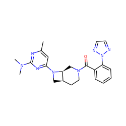 Cc1cc(N2C[C@@H]3CCN(C(=O)c4ccccc4-n4nccn4)C[C@@H]32)nc(N(C)C)n1 ZINC000145603890