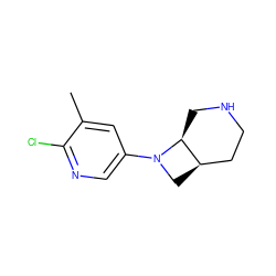Cc1cc(N2C[C@@H]3CCNC[C@@H]32)cnc1Cl ZINC000036079896
