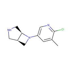 Cc1cc(N2C[C@H]3CNC[C@H]32)cnc1Cl ZINC000028865892