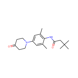 Cc1cc(N2CCC(=O)CC2)cc(C)c1NC(=O)CC(C)(C)C ZINC000207578941