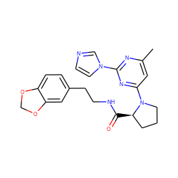 Cc1cc(N2CCC[C@H]2C(=O)NCCc2ccc3c(c2)OCO3)nc(-n2ccnc2)n1 ZINC000033969953