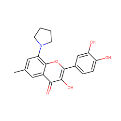 Cc1cc(N2CCCC2)c2oc(-c3ccc(O)c(O)c3)c(O)c(=O)c2c1 ZINC000028822430