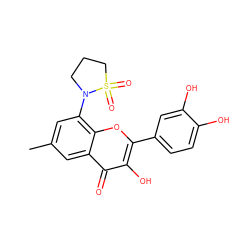 Cc1cc(N2CCCS2(=O)=O)c2oc(-c3ccc(O)c(O)c3)c(O)c(=O)c2c1 ZINC000028822447