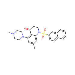 Cc1cc(N2CCN(C)CC2)c2c(c1)N(S(=O)(=O)c1ccc3ccccc3c1)CCC2=O ZINC000066058771