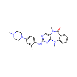 Cc1cc(N2CCN(C)CC2)ccc1Nc1ncc2c(n1)N(C)c1ccccc1C(=O)N2C ZINC000066077086