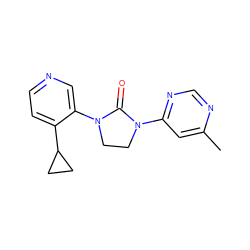 Cc1cc(N2CCN(c3cnccc3C3CC3)C2=O)ncn1 ZINC000144377091