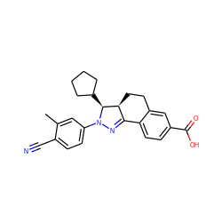 Cc1cc(N2N=C3c4ccc(C(=O)O)cc4CC[C@@H]3[C@@H]2C2CCCC2)ccc1C#N ZINC000058590675