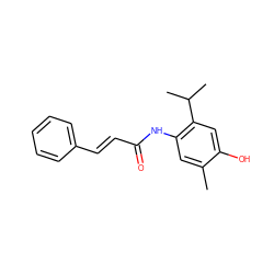 Cc1cc(NC(=O)/C=C/c2ccccc2)c(C(C)C)cc1O ZINC000000092378