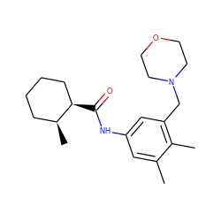 Cc1cc(NC(=O)[C@@H]2CCCC[C@@H]2C)cc(CN2CCOCC2)c1C ZINC000045259912