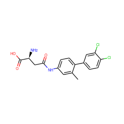 Cc1cc(NC(=O)C[C@H](N)C(=O)O)ccc1-c1ccc(Cl)c(Cl)c1 ZINC000028526568