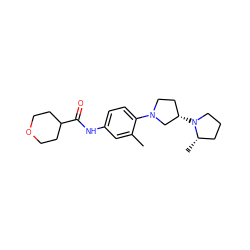 Cc1cc(NC(=O)C2CCOCC2)ccc1N1CC[C@H](N2CCC[C@@H]2C)C1 ZINC000059262785